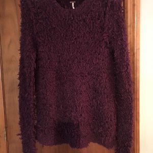 Free People burgundy/Wine fluffy sweater medium